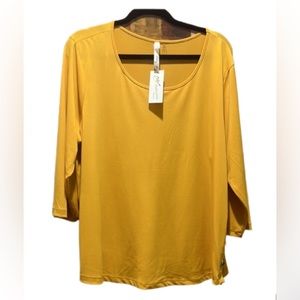 NWT Ny Collection 3/4 Sleeve Knit Plus Size Golden Glow top.